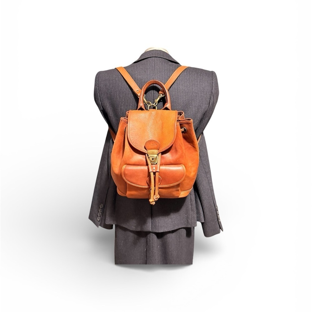 Vintage Italian Leather Backpack Tan - Picture 11 of 13